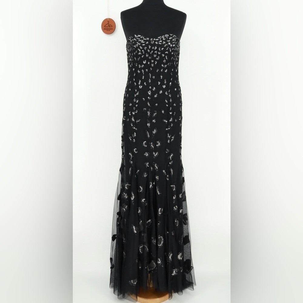 Alberto Makali Embellished Strapless Formal Evening Gown Floor Length NWT
